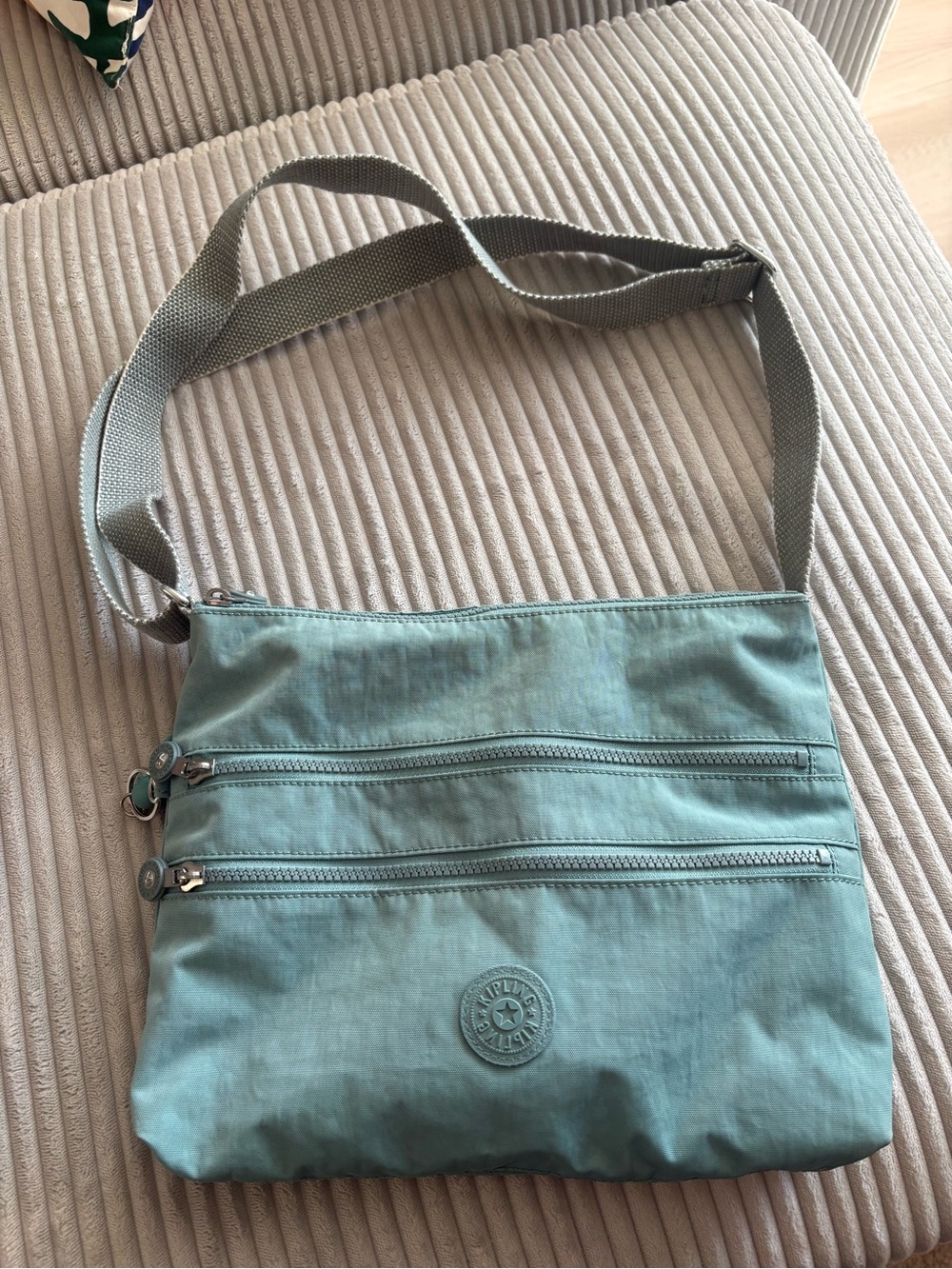 Kipling Teal Nylon Crossbody Bag with Adjustable Strap